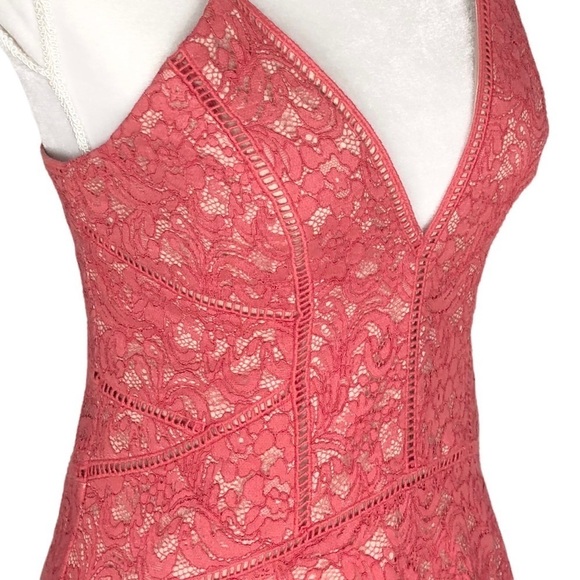 The Jetset Diaries salmon lace Rava dress high/low maxi straps small TJD - Picture 5 of 15